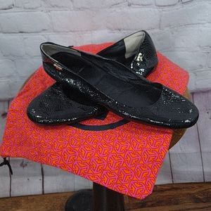Tory Burch Black Patent Leather Ballet Flats